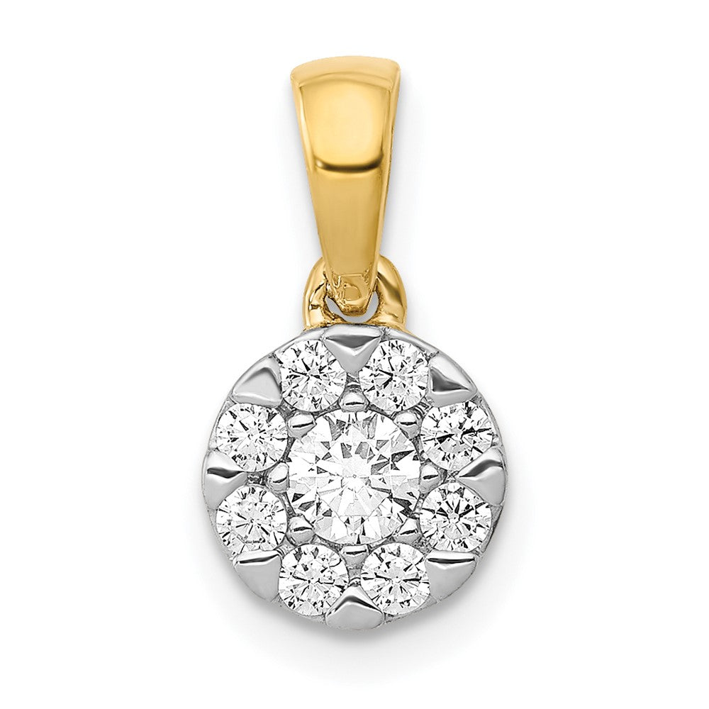 14k 1/3 carat Diamond Round Halo Pendant