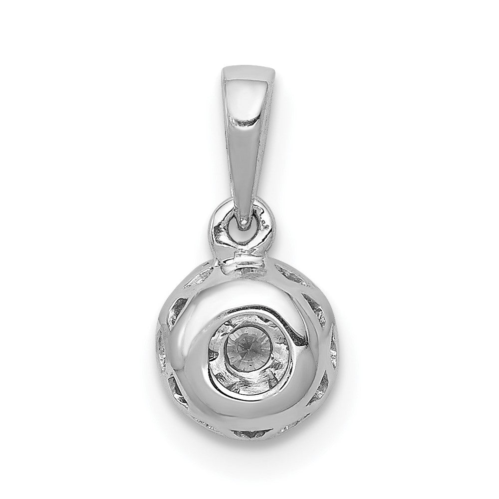 14k White Gold 1/4 carat Diamond Round Halo Pendant