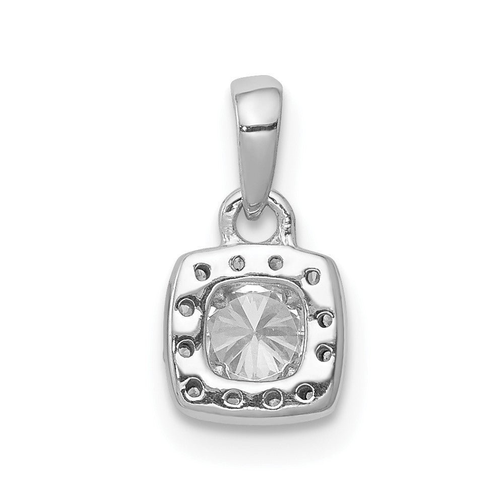 14k White Gold 1/3 carat Diamond Square Halo Cluster Pendant