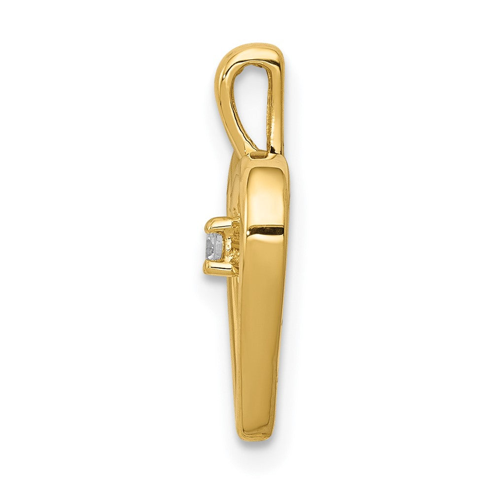 14k Holds 1-1.9mm Stone Heart Pendant Mounting
