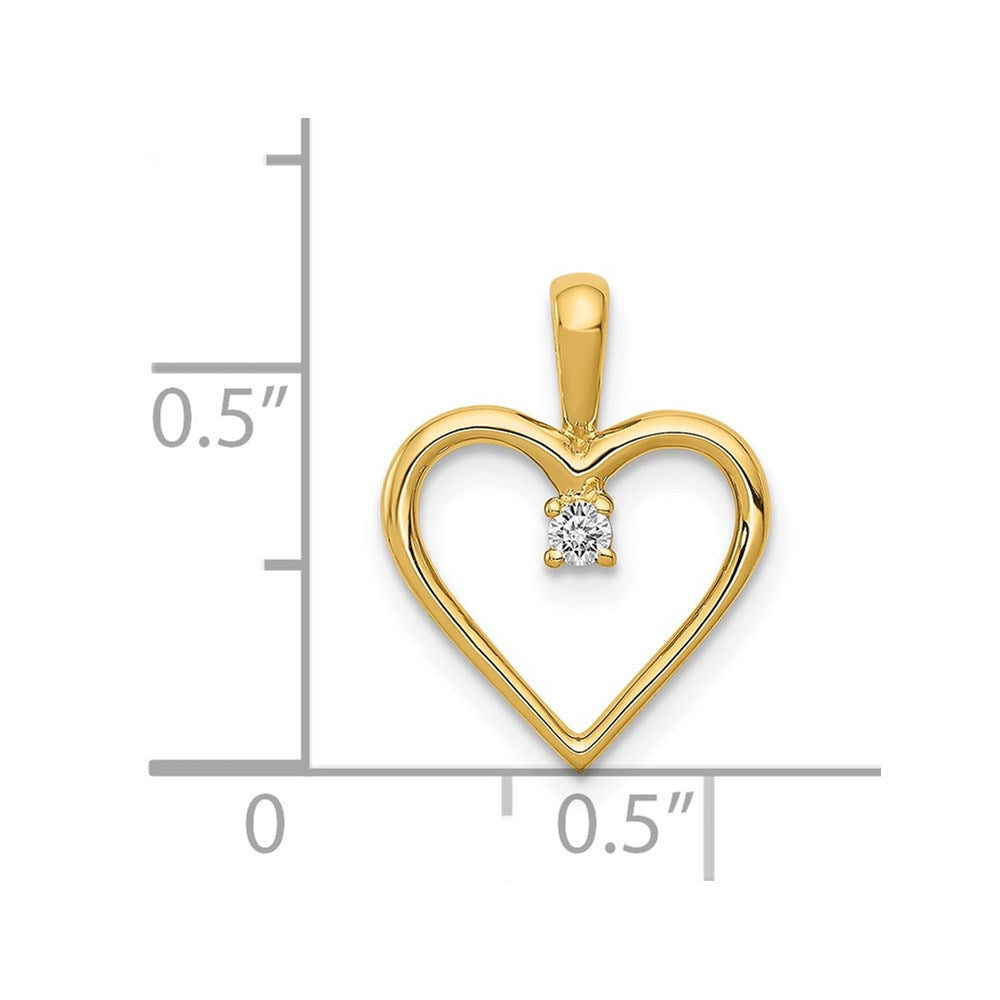 14k Holds 1-1.9mm Stone Heart Pendant Mounting