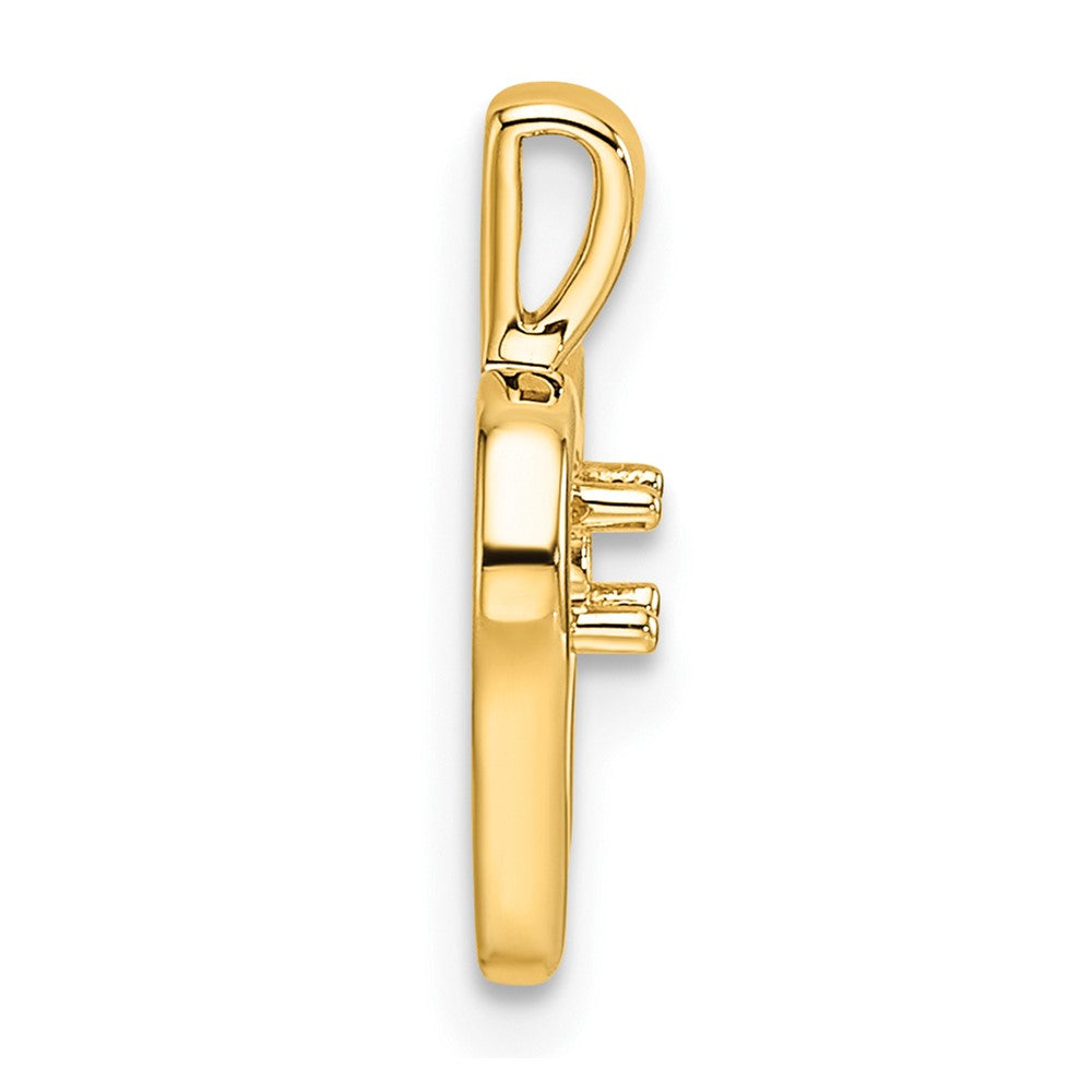 14k Holds 1-2.3mm Stone Heart Pendant Mounting