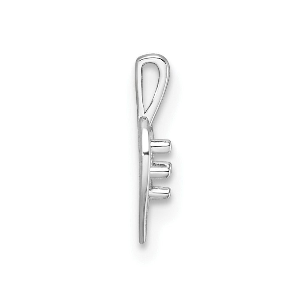 14k White Gold Holds 1-1.7mm Stone Heart Pendant Mounting