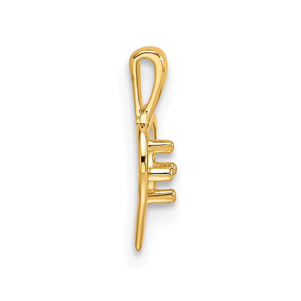 14k Holds 1-1.7mm Stone Heart Pendant Mounting