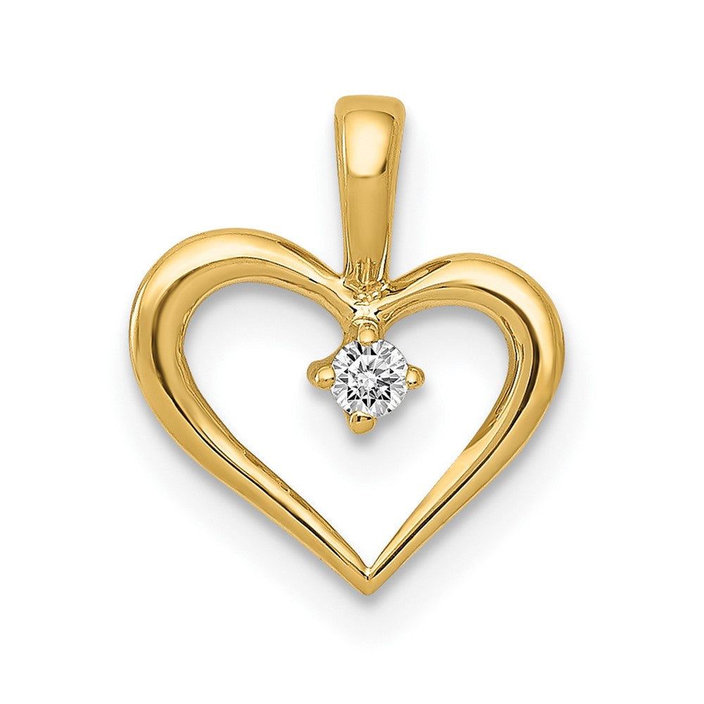 14K 1/20 carat AA Diamond Heart Pendant