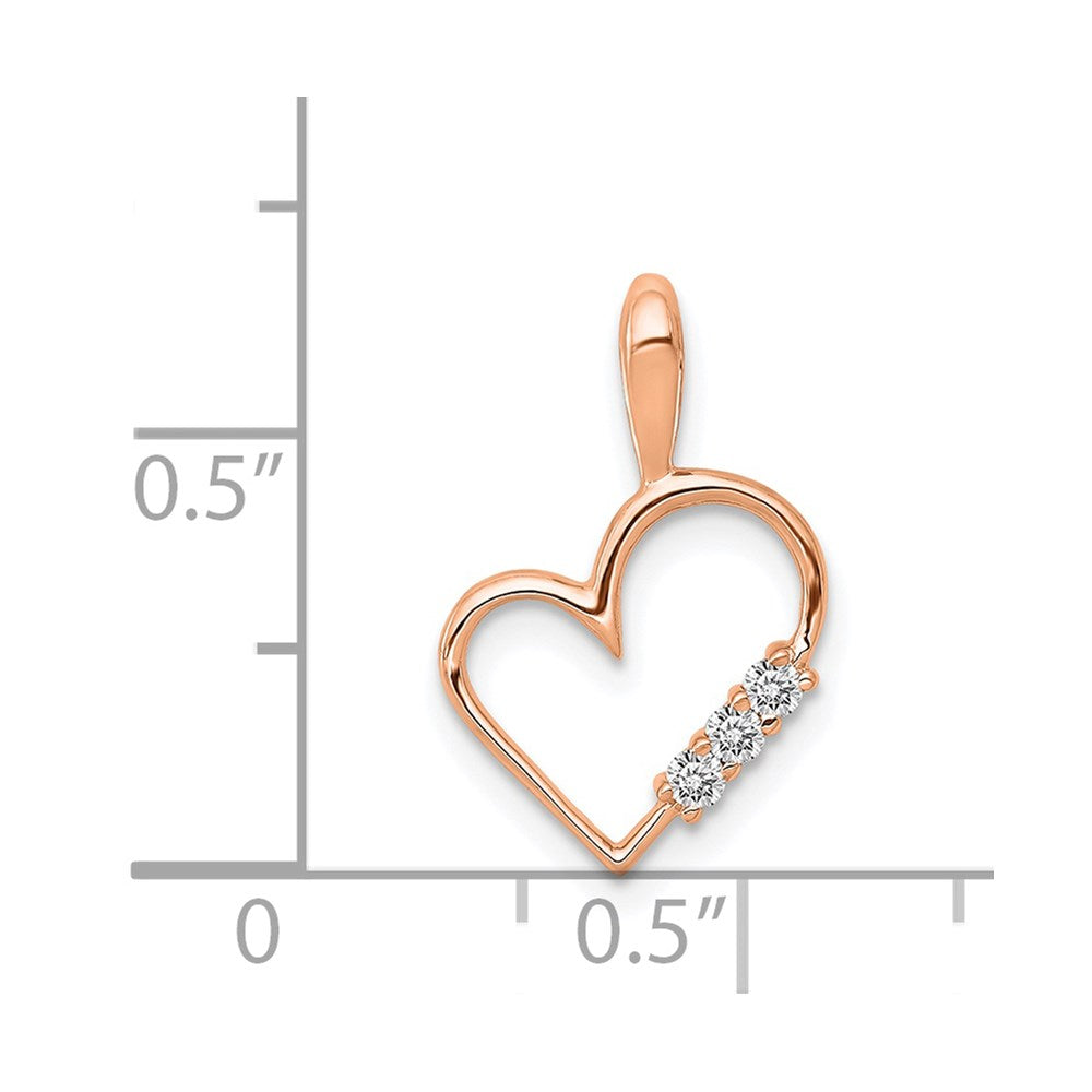14k Rose Gold 1/20 carat AA Diamond Heart Pendant