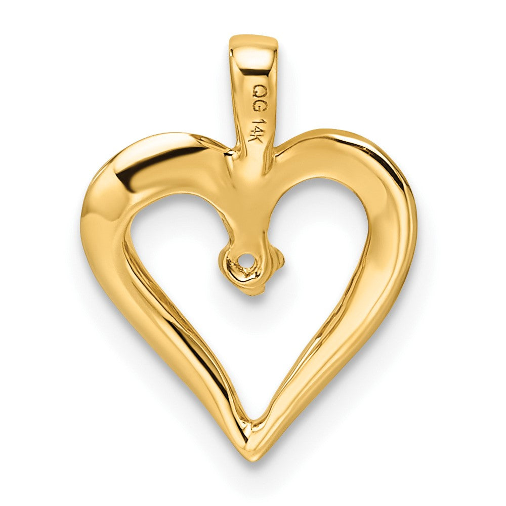 14k Holds 1-1.3mm Stone Heart Pendant Mounting