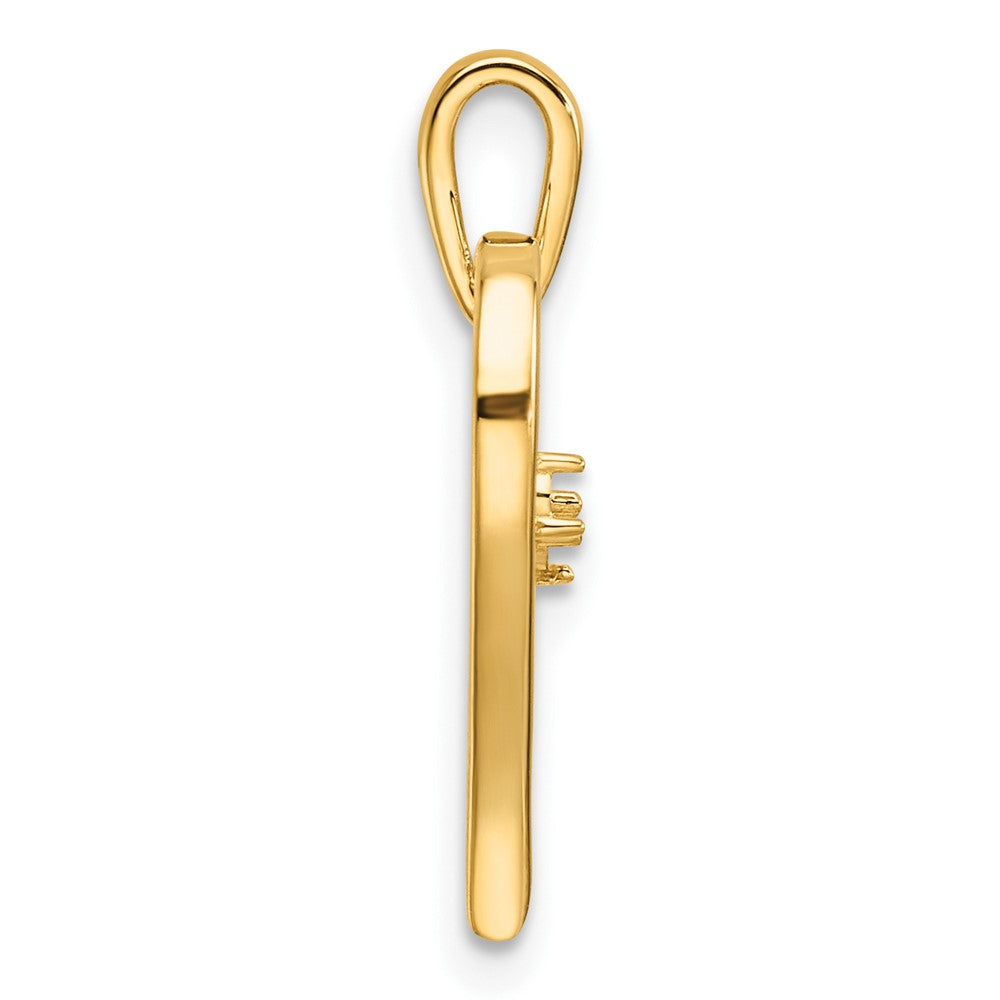 14k Holds 2-1.4mm Stones Heart Pendant Mounting