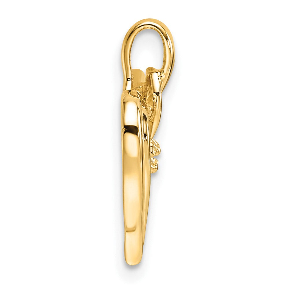 14k Holds 1-1.4mm Stone Heart Pendant Mounting