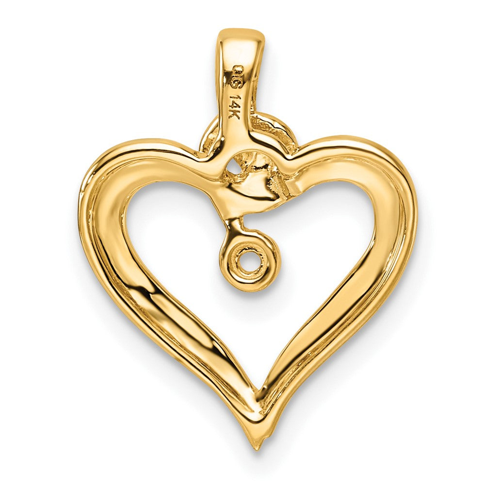 14k Holds 1-1.4mm Stone Heart Pendant Mounting