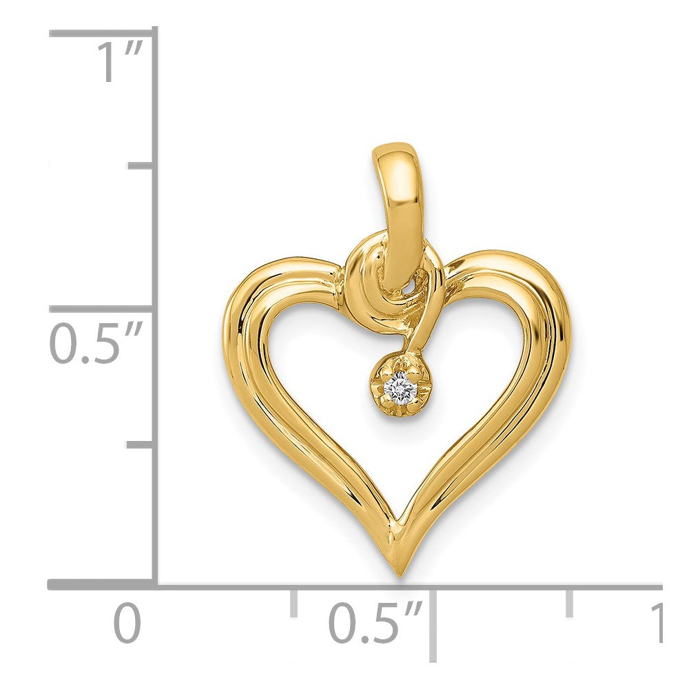 14k .01 carat AA Diamond Heart Pendant