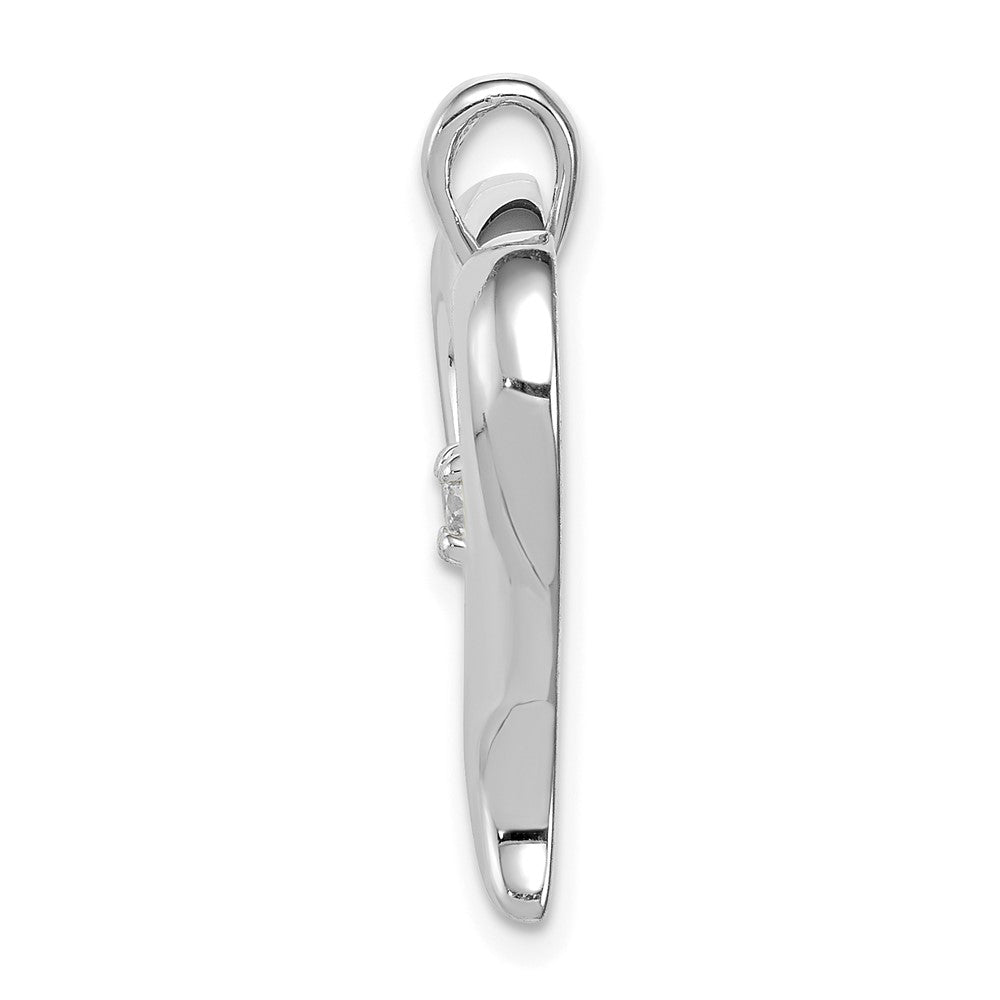 14k White Gold Holds 1-2.9mm Stone Heart Pendant Mounting
