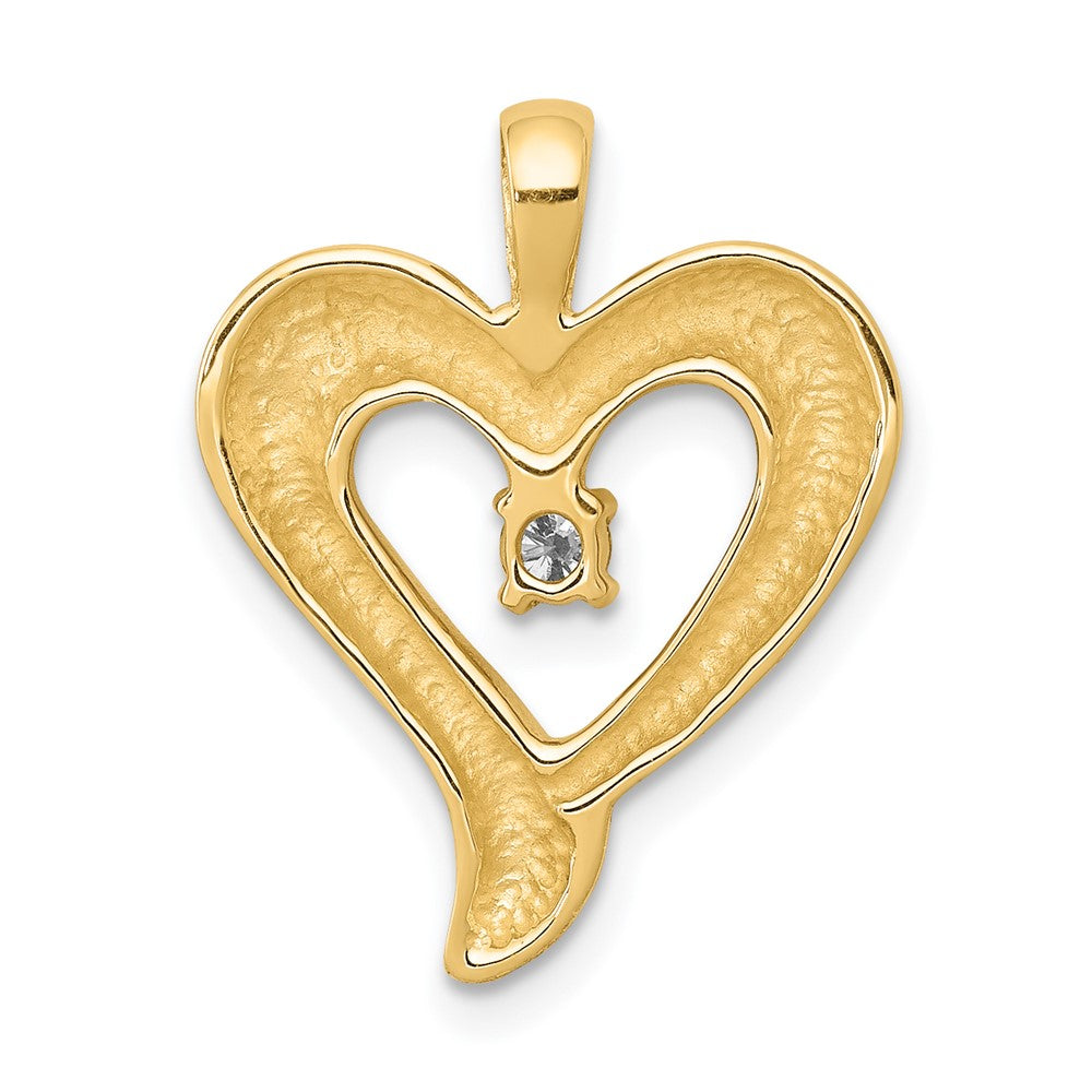 14k Holds 1-2.6mm Stone Heart Pendant Mounting