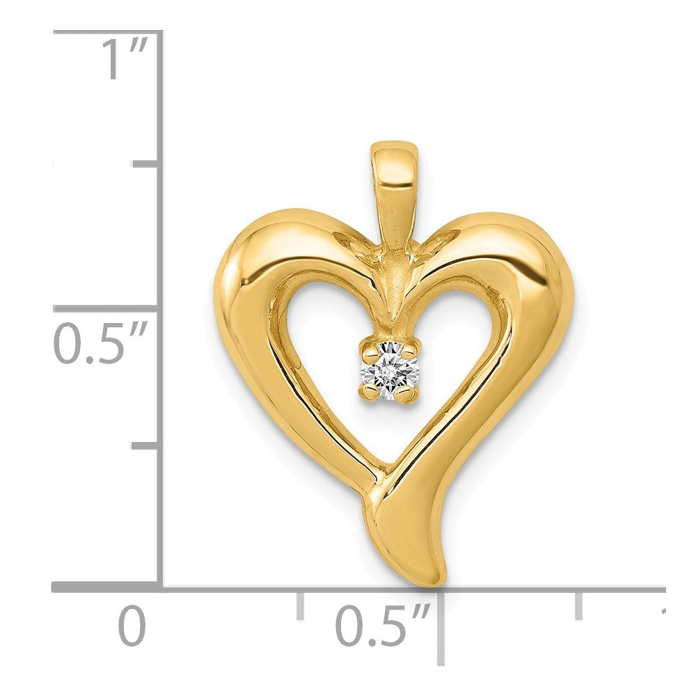 14k Holds 1-2.6mm Stone Heart Pendant Mounting