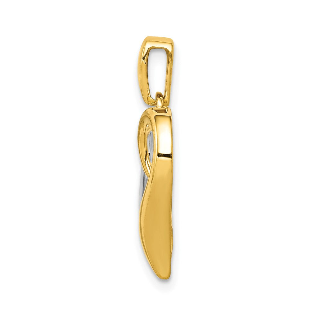 14k Two-tone 1/15 carat Diamond Heart Pendant