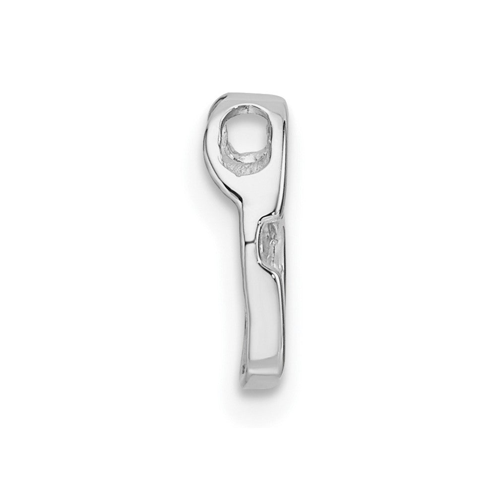 14k White Gold Holds 1-1.7mm Stone Heart Chain Slide Mounting