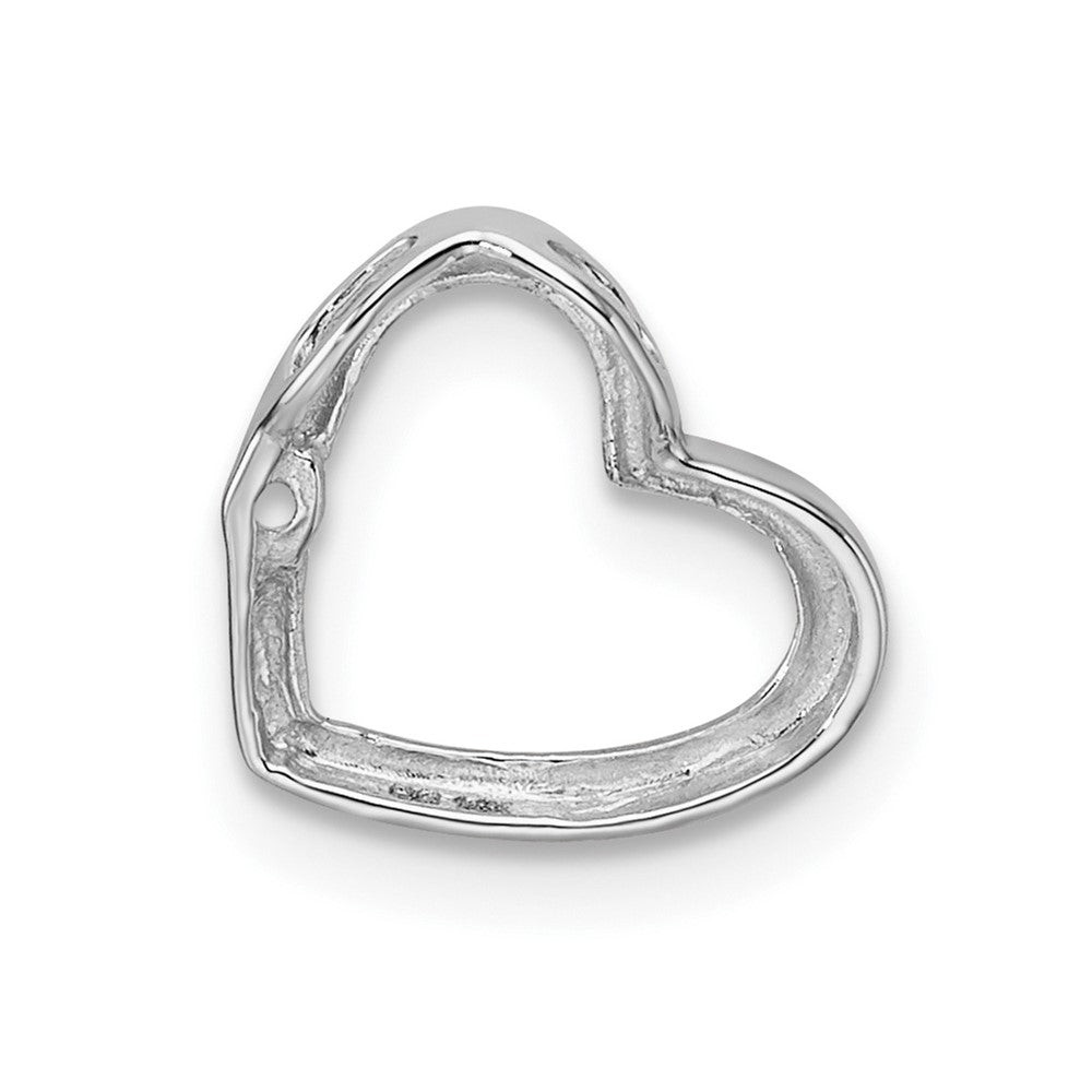 14k White Gold Holds 1-1.7mm Stone Heart Chain Slide Mounting