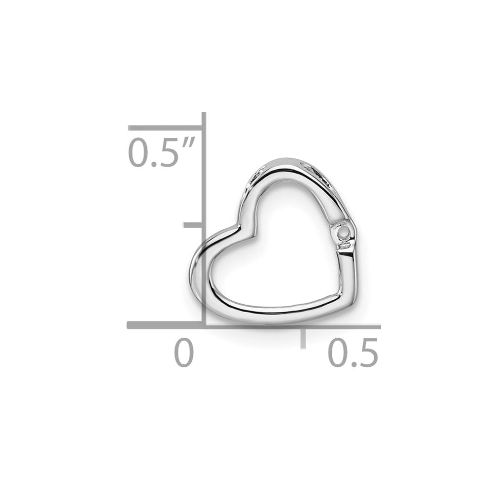 14k White Gold Holds 1-1.7mm Stone Heart Chain Slide Mounting