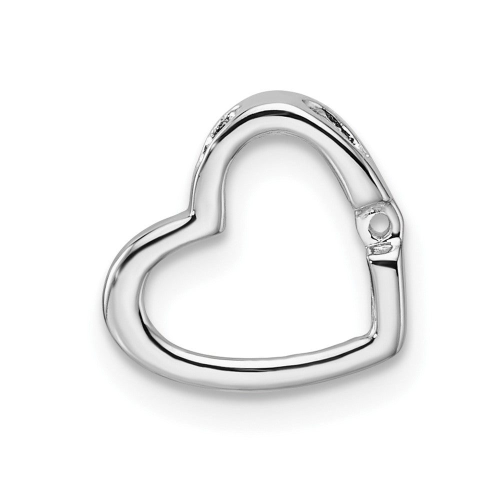 14k White Gold Holds 1-1.7mm Stone Heart Chain Slide Mounting