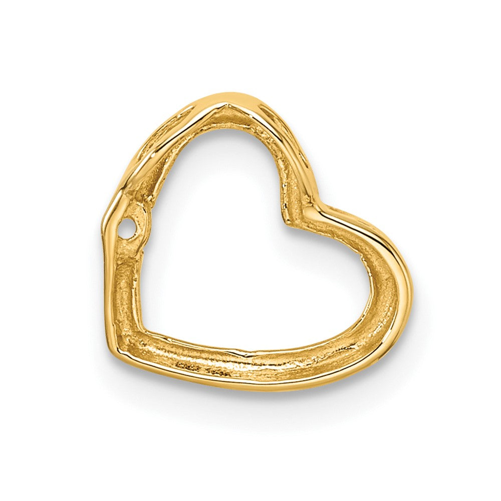 14k Holds 1-1.7mm Stone Heart Chain Slide Mounting