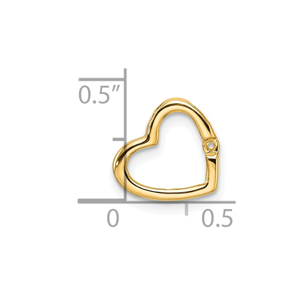 14k Holds 1-1.7mm Stone Heart Chain Slide Mounting