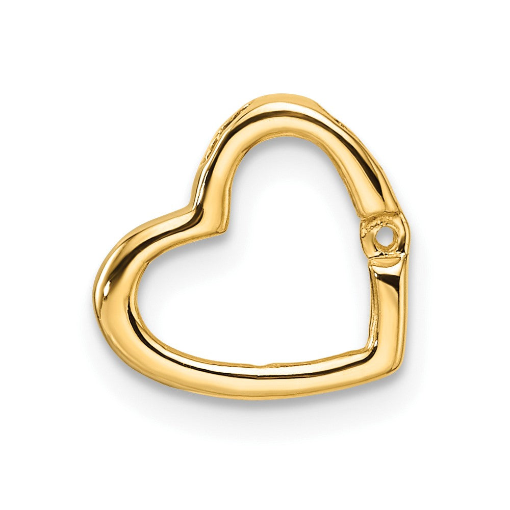 14k Holds 1-1.7mm Stone Heart Chain Slide Mounting