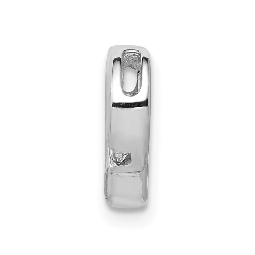 10k White Gold .01ct. Diamond Heart Chain Slide