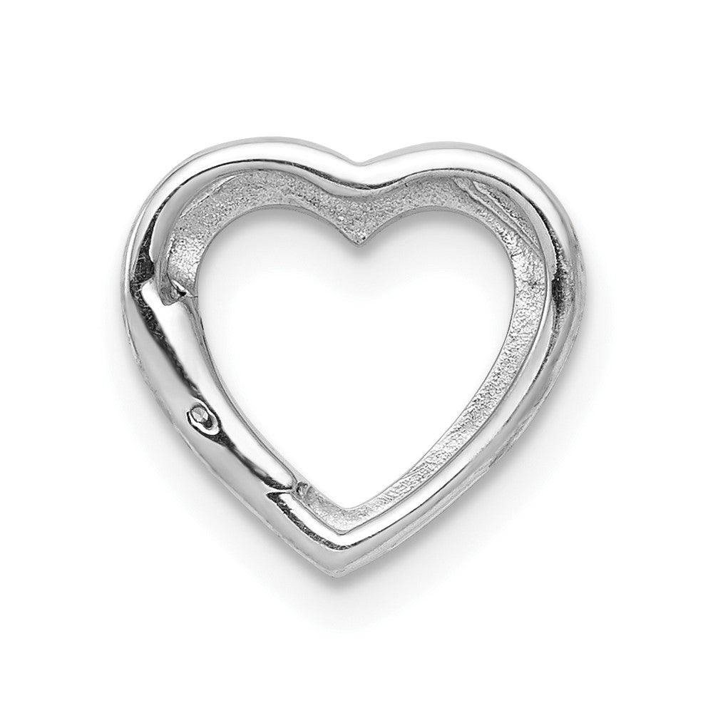 10k White Gold .01ct. Diamond Heart Chain Slide