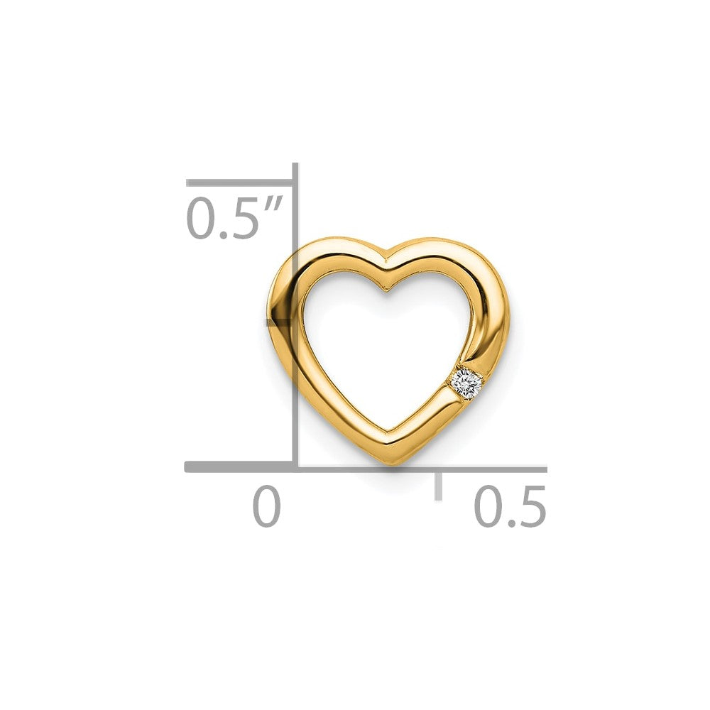 14k .01 carat Diamond Heart Chain Slide