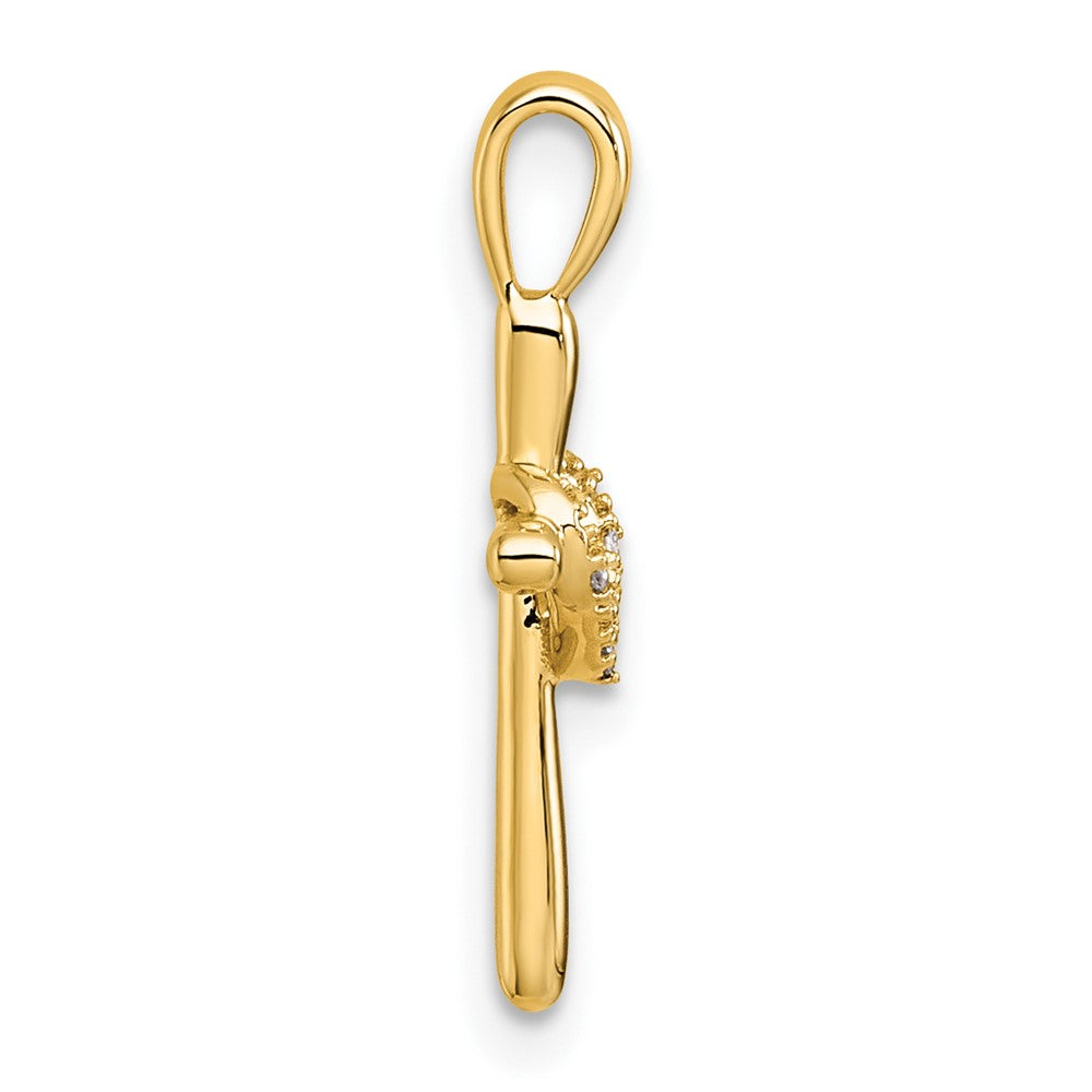 14k Diamond Cross with Heart Pendant