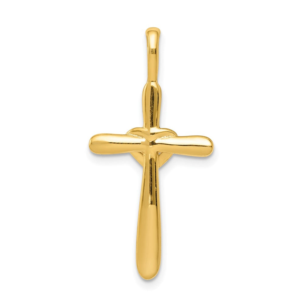 14k 1/10 carat Diamond Cross with Heart Pendant