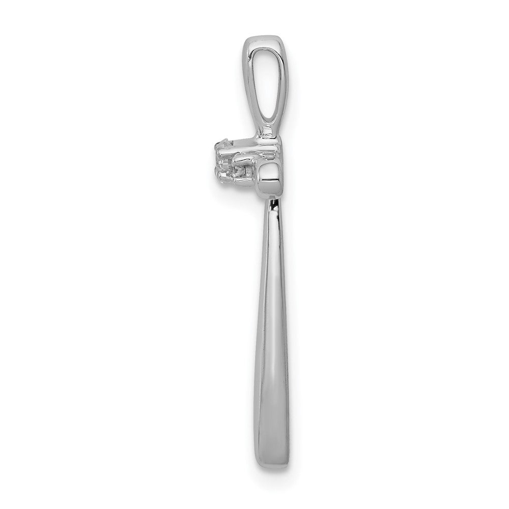 14k White Gold 1/10 carat Diamond Cross Chain Slide