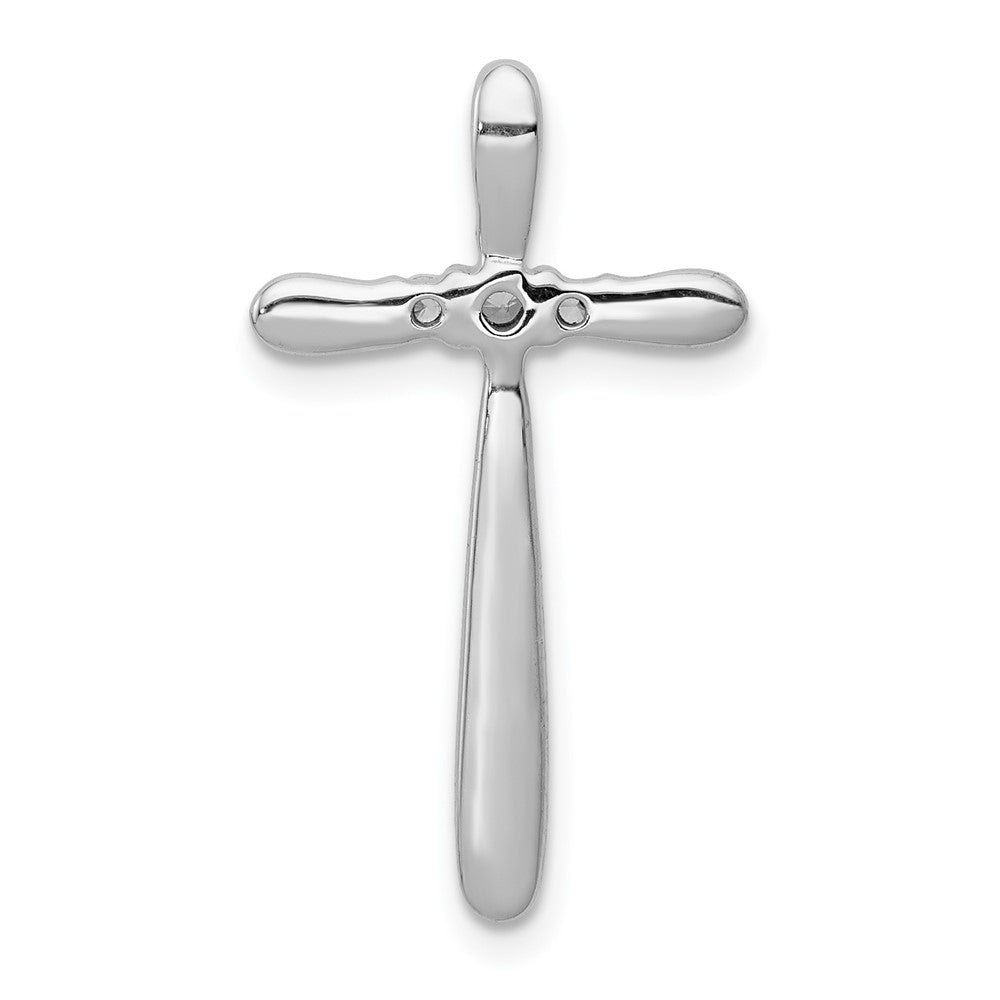 14k White Gold 1/10 carat Diamond Cross Chain Slide