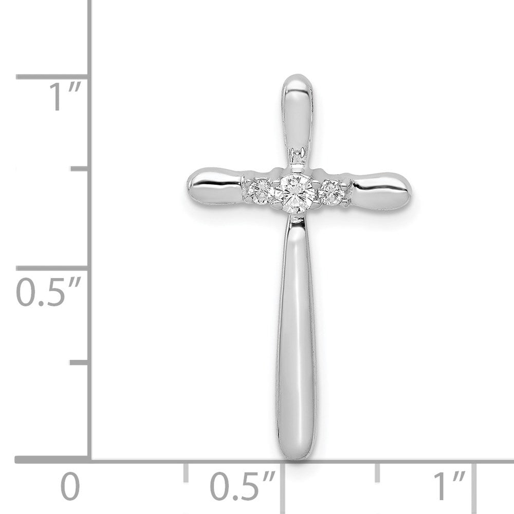 14k White Gold 1/10 carat Diamond Cross Chain Slide