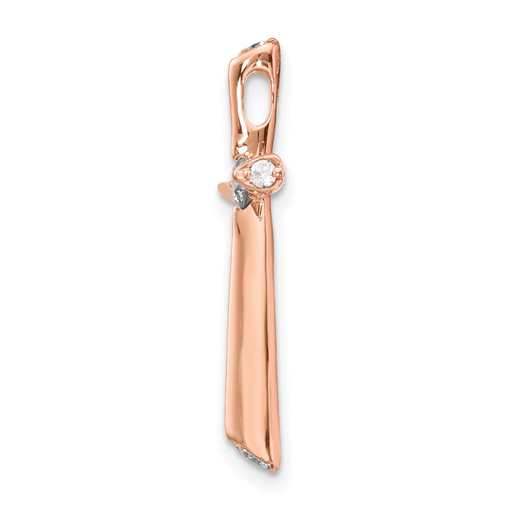 14k Rose Gold 1/5 carat Diamond Cross Chain Slide