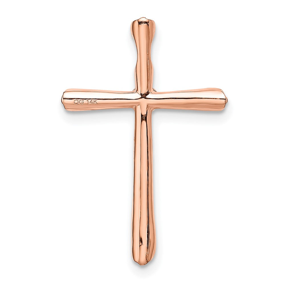 14k Rose Gold 1/5 carat Diamond Cross Chain Slide