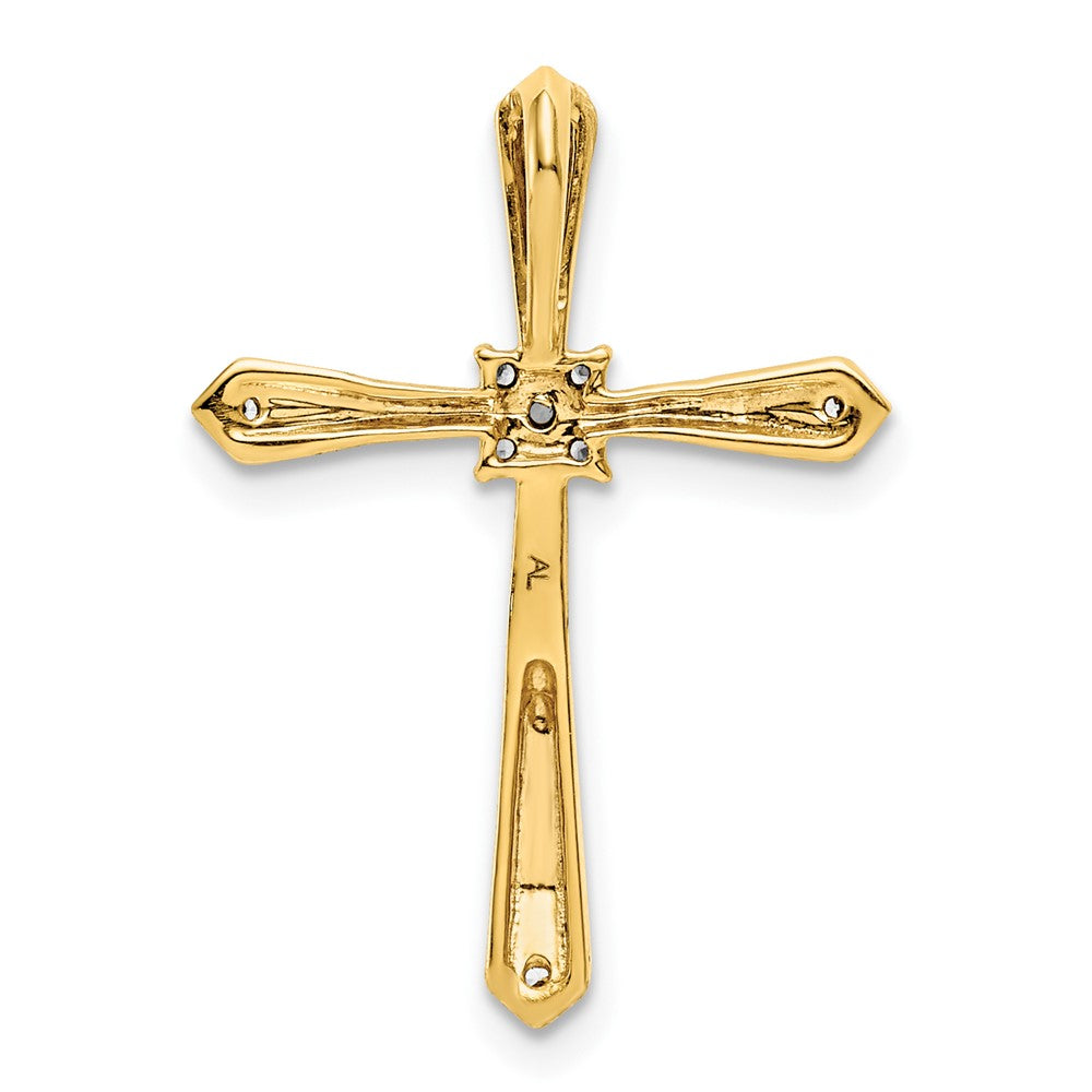 10K 1/20ct. w/Rhodium Diamond Cross Chain Slide