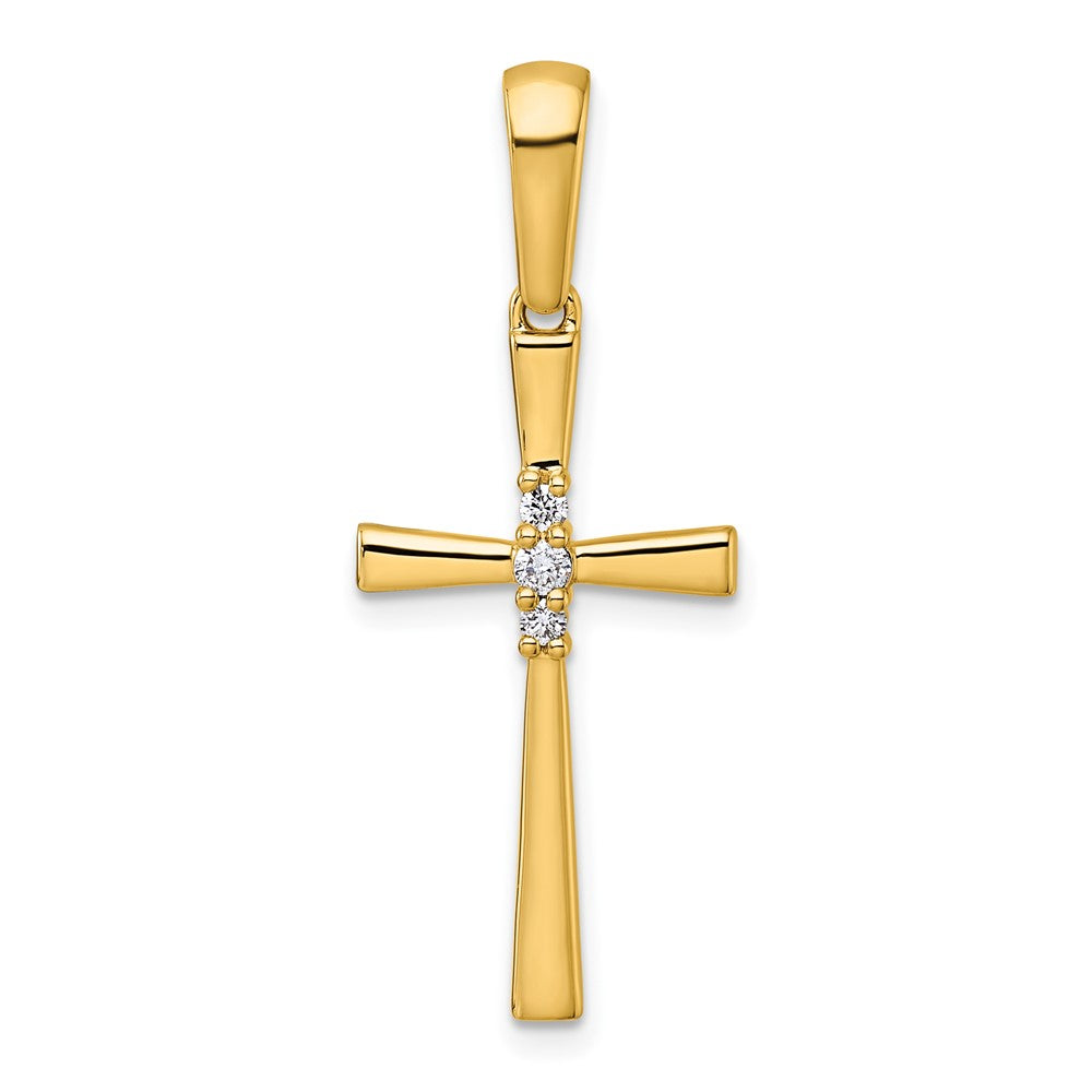 14K 1/15 carat Diamond Cross Pendant