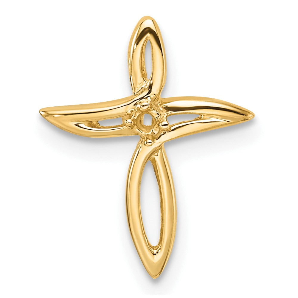 10K Diamond Cross Pendant Mounting