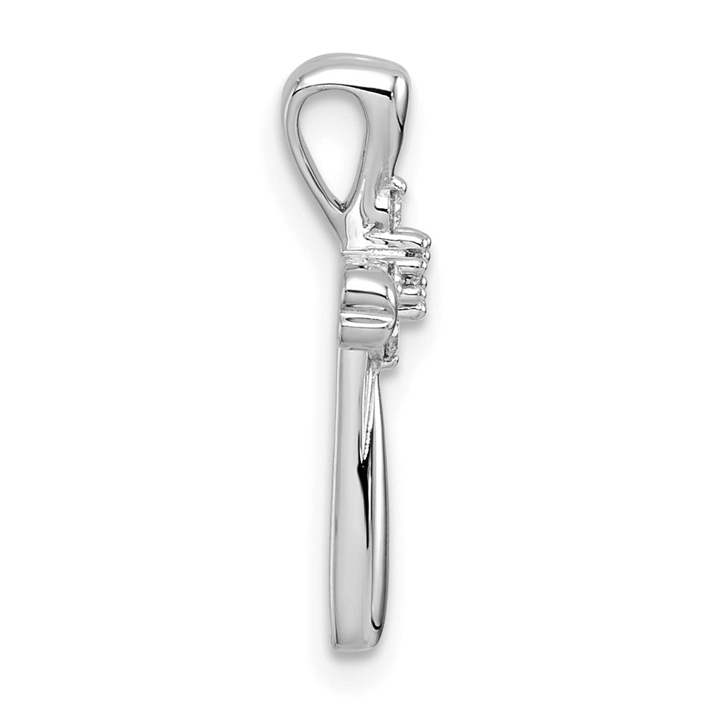 14k White Gold 1/10 carat Diamond 5-Stone Cross Chain Slide