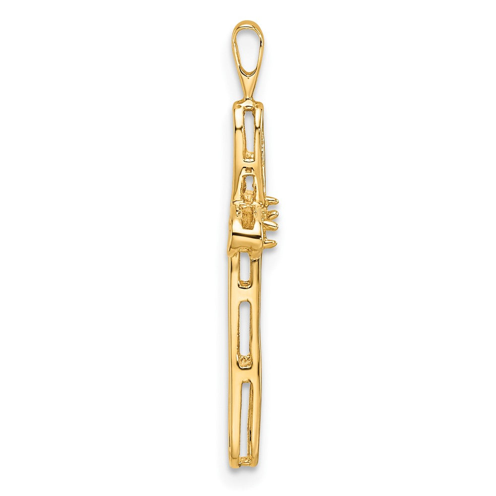 14k Loop Cross Pendant Mounting