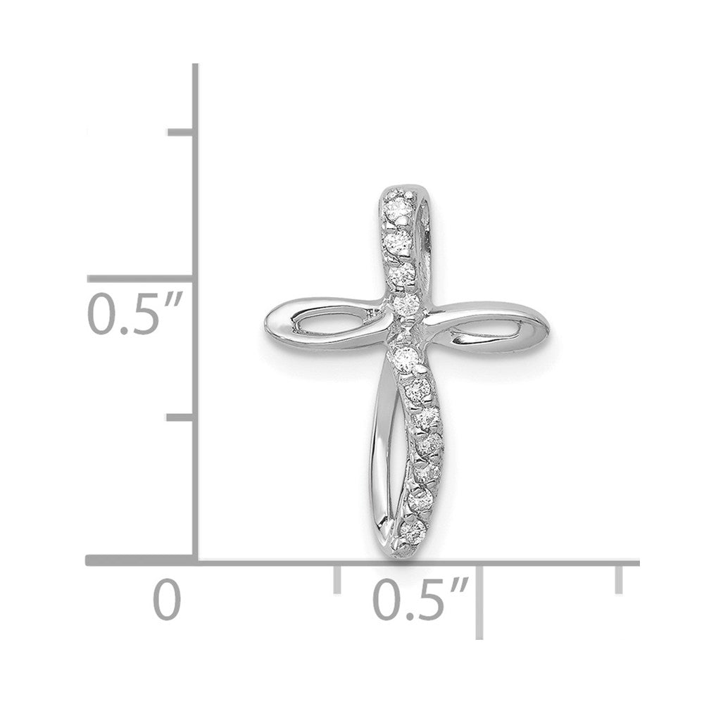14k White Gold Cross Chain Slide Mounting