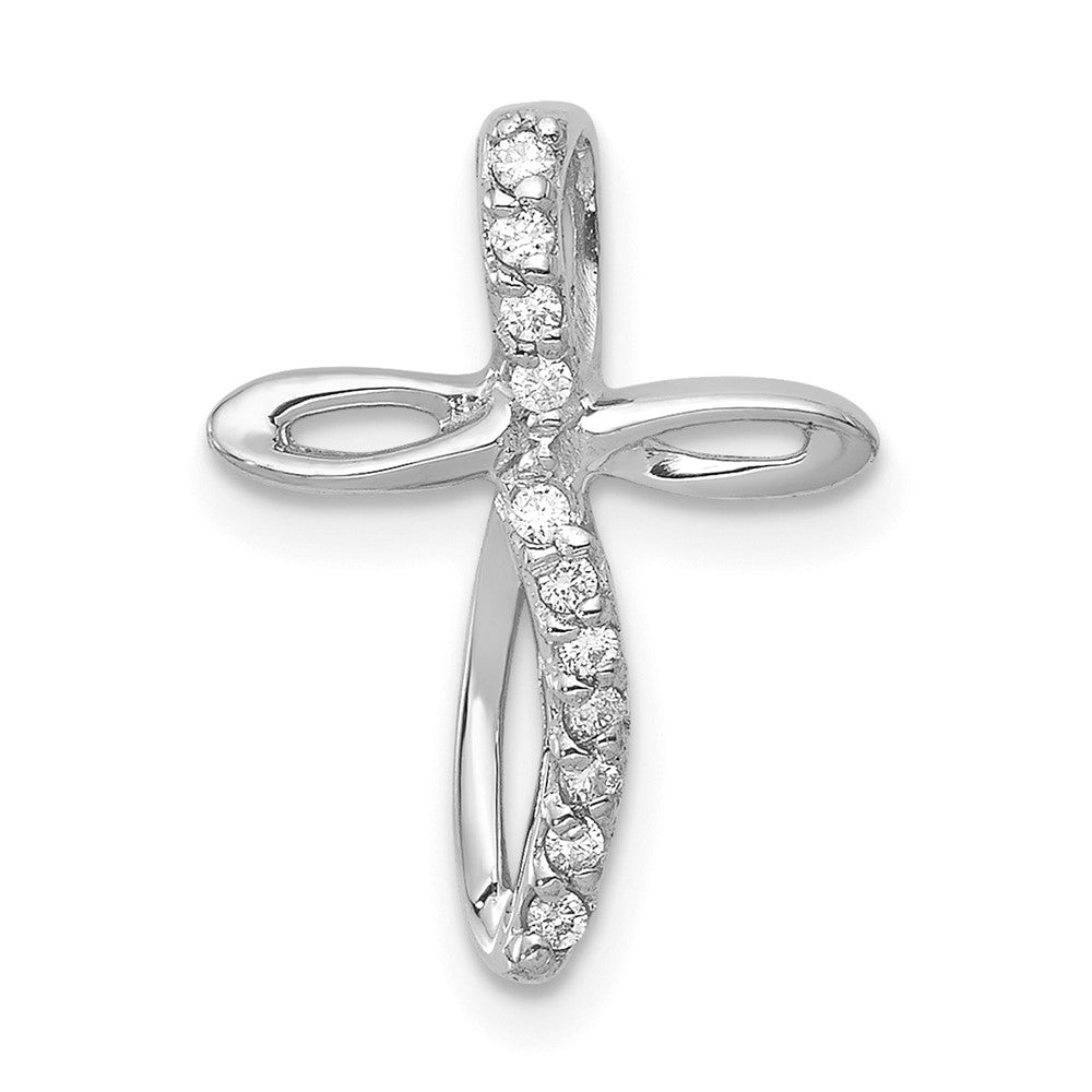 14k White Gold Cross Chain Slide Mounting