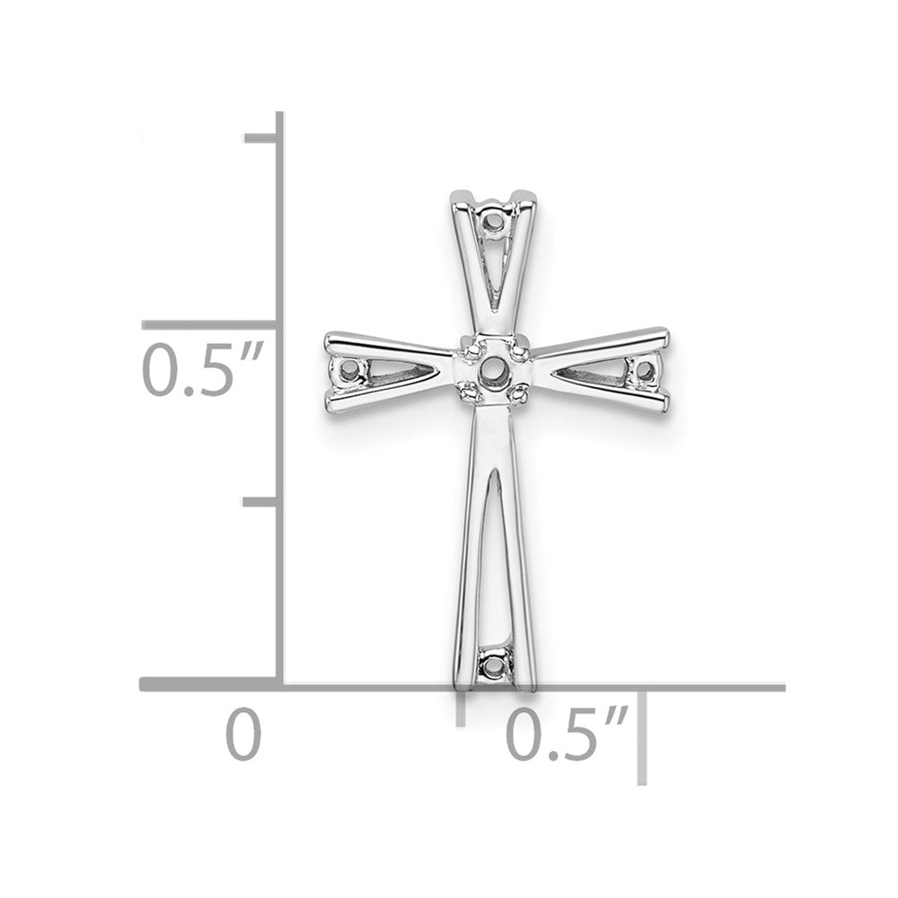 14k White Gold Cross Chain Slide Mounting