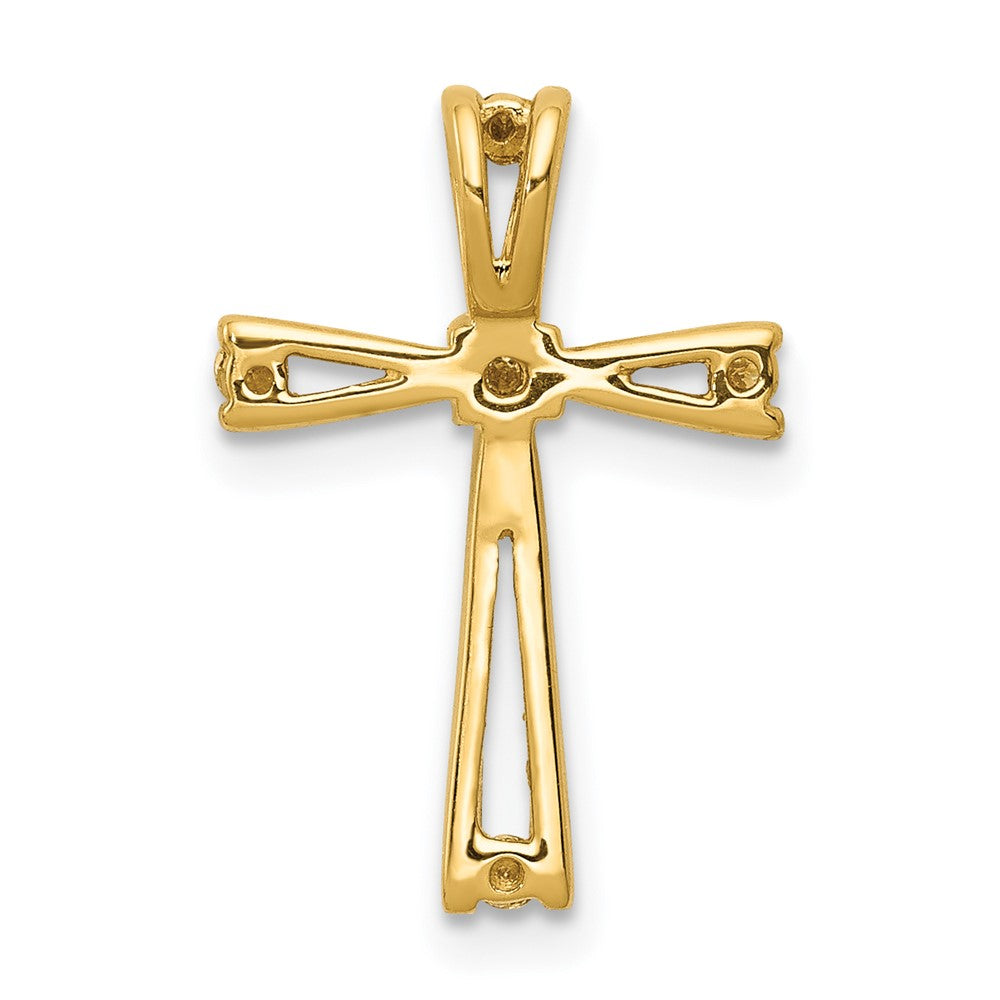 14k 1/15 carat AA Diamond Cross Chain Slide