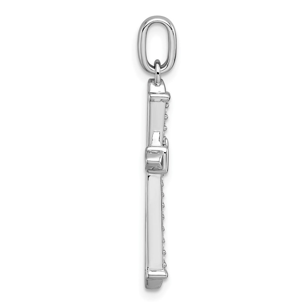 14k White Gold 1/5 carat Diamond Cross Pendant
