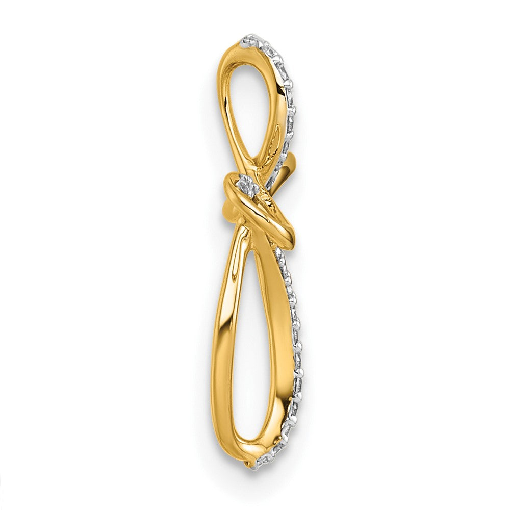 14k 1/10 carat Diamond Cross Chain Slide