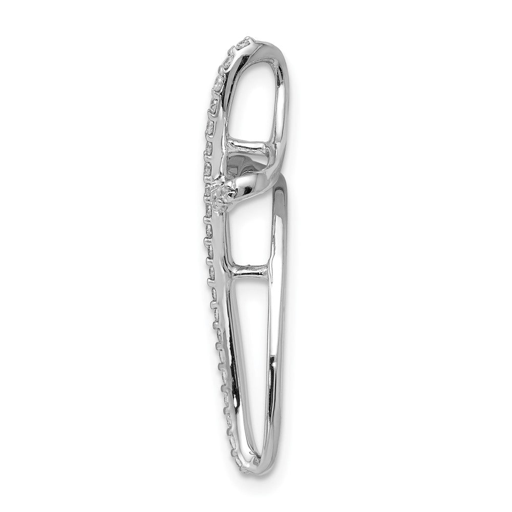 14k White Gold 1/5 carat Diamond Cross Omega Slide