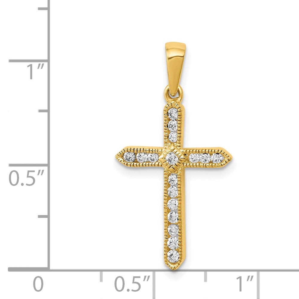 14k 1/4 carat Diamond Cross Pendant