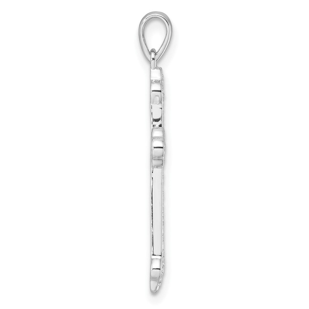 14k White Gold 1/10 carat Diamond Cross Pendant
